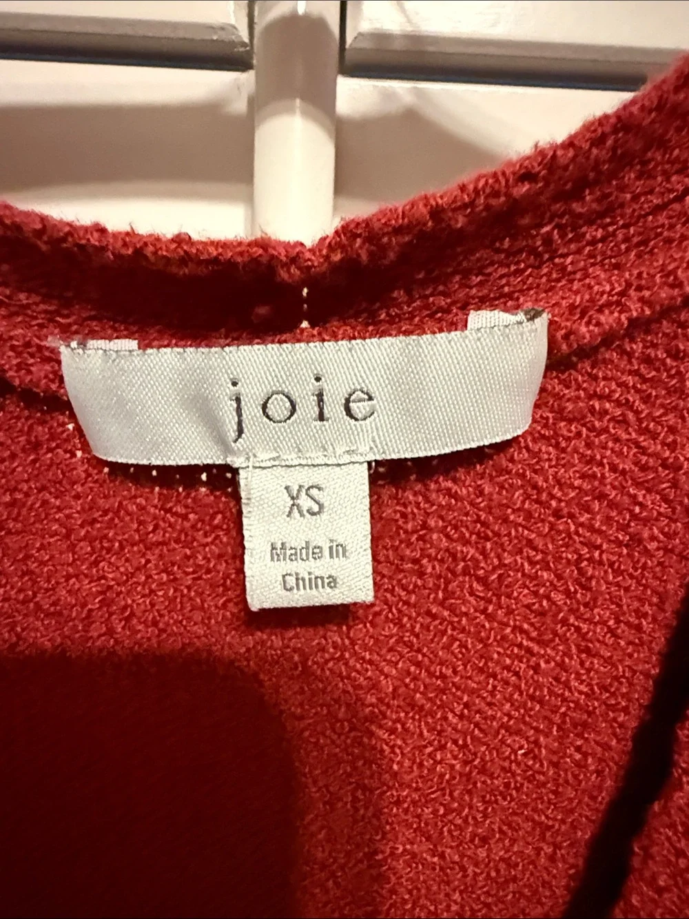 Joie Brick Red V-Neck Knit Sweater with Front Twist